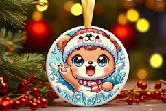 Round Christmas Ornament Sublimation|Clipart Product Image 2