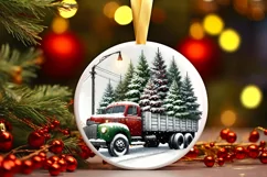 Round Christmas Ornament Sublimation|Clipart Product Image 2