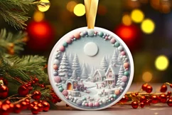 Christmas Scene Molten Candy Sublimation PNG Product Image 3