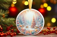 Christmas Scene Molten Candy Sublimation PNG Product Image 3