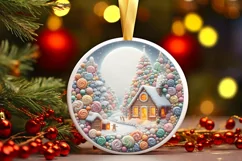 Christmas Scene Molten Candy Sublimation PNG Product Image 3