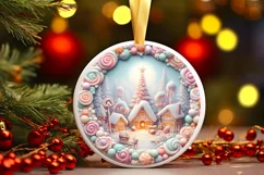 Christmas Scene Molten Candy Sublimation PNG Product Image 3