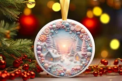 Christmas Scene Molten Candy Sublimation PNG Product Image 3