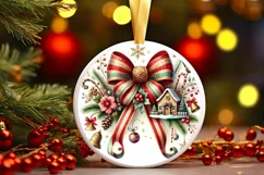 Round Christmas Ornament Sublimation|Clipart Product Image 2