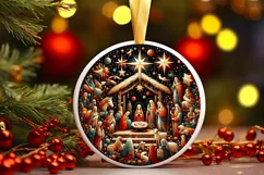Round Christmas Ornament Sublimation|Clipart Product Image 2