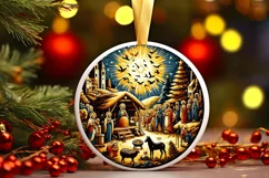 Round Christmas Ornament Sublimation|Clipart Product Image 2