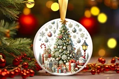 Round Christmas Ornament Sublimation|Clipart Product Image 2