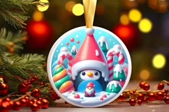 Round Christmas Ornament Sublimation|Clipart Product Image 2