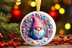 Round Christmas Ornament Sublimation|Clipart Product Image 2