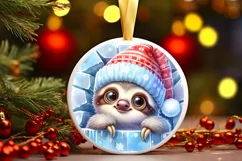 Round Christmas Ornament Sublimation|Clipart Product Image 1