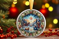 Round Christmas Ornament Sublimation|Clipart Product Image 2