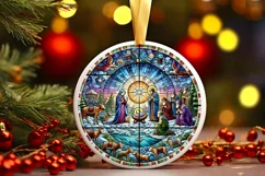 Round Christmas Ornament Sublimation|Clipart Product Image 2
