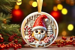 Round Christmas Ornament Sublimation|Clipart Product Image 2