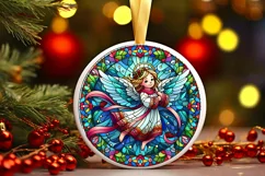 Round Christmas Ornament Sublimation|Clipart Product Image 2