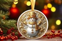 Round Christmas Ornament Sublimation|Clipart Product Image 2