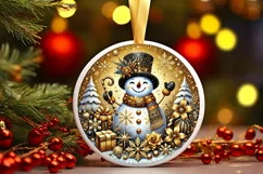 Round Christmas Ornament Sublimation|Clipart Product Image 2