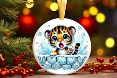Round Christmas Ornament Sublimation|Clipart Product Image 2