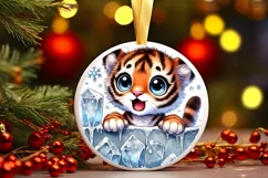 Round Christmas Ornament Sublimation|Clipart Product Image 2