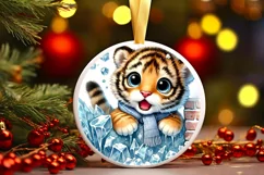 Round Christmas Ornament Sublimation|Clipart Product Image 2