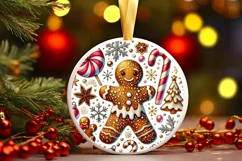 Round Christmas Ornament Sublimation|Clipart Product Image 2