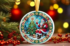 Round Christmas Ornament Sublimation|Clipart Product Image 2