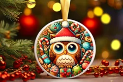 Round Christmas Ornament Sublimation|Clipart Product Image 2