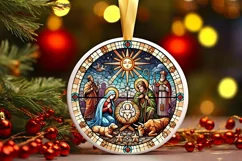 Round Christmas Ornament Sublimation|Clipart Product Image 2