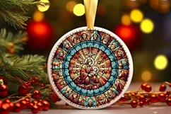 Round Christmas Ornament Sublimation|Clipart Product Image 2