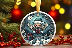 Round Christmas Ornament Sublimation|Clipart Product Image 2