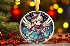 Round Christmas Ornament Sublimation|Clipart Product Image 2
