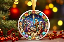 Round Christmas Ornament Sublimation|Clipart Product Image 2