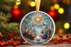 Round Christmas Ornament Sublimation|Clipart Product Image 2