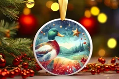 Round Christmas Ornament Sublimation|Clipart Product Image 1