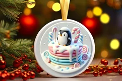 Round Christmas Ornament Sublimation|Clipart Product Image 2