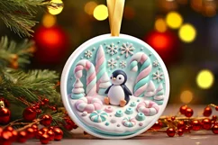Round Christmas Ornament Sublimation|Clipart Product Image 2