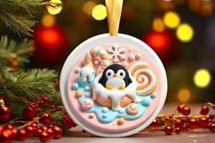 Round Christmas Ornament Sublimation|Clipart Product Image 2