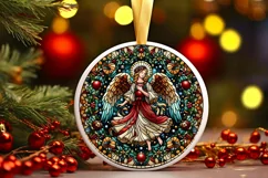 Round Christmas Ornament Sublimation|Clipart Product Image 2