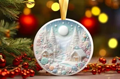 Christmas Scene Molten Candy Sublimation PNG Product Image 3