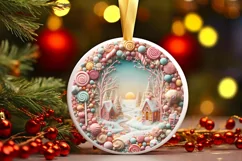 Christmas Scene Molten Candy Sublimation PNG Product Image 3