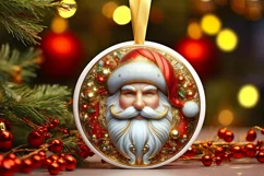 Round Christmas Ornament Sublimation|Clipart Product Image 2