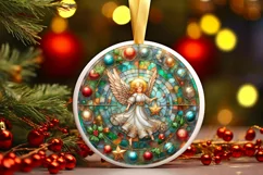 Round Christmas Ornament Sublimation|Clipart Product Image 2