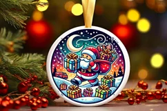 Round Christmas Ornament Sublimation|Clipart Product Image 2