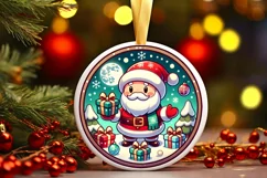 Round Christmas Ornament Sublimation|Clipart Product Image 2