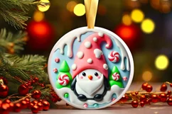 Round Christmas Ornament Sublimation|Clipart Product Image 2