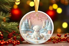 Round Christmas Ornament Sublimation|Clipart Product Image 1