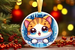 Round Christmas Ornament Sublimation|Clipart Product Image 1