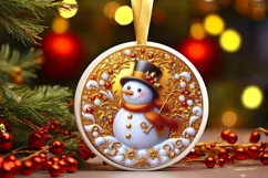 Round Christmas Ornament Sublimation|Clipart Product Image 2