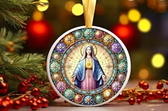 Round Christmas Ornament Sublimation|Clipart Product Image 1