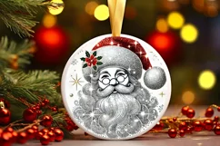 Round Christmas Ornament Sublimation|Clipart Product Image 2