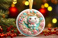 Round Christmas Ornament Sublimation|Clipart Product Image 2